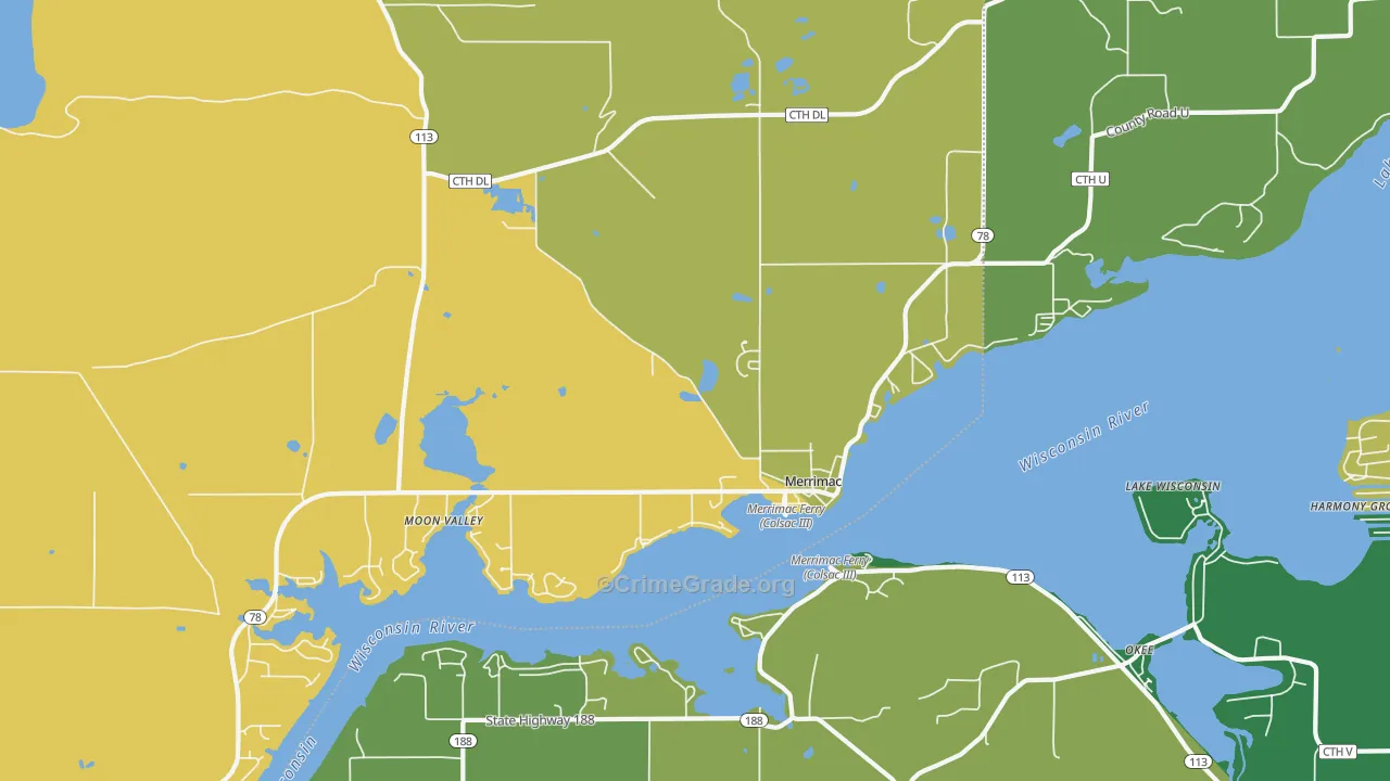 53561, WI Map of Theft Rates