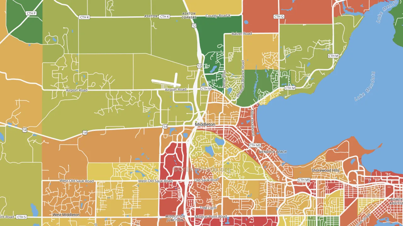 53562, WI Map of Theft Rates