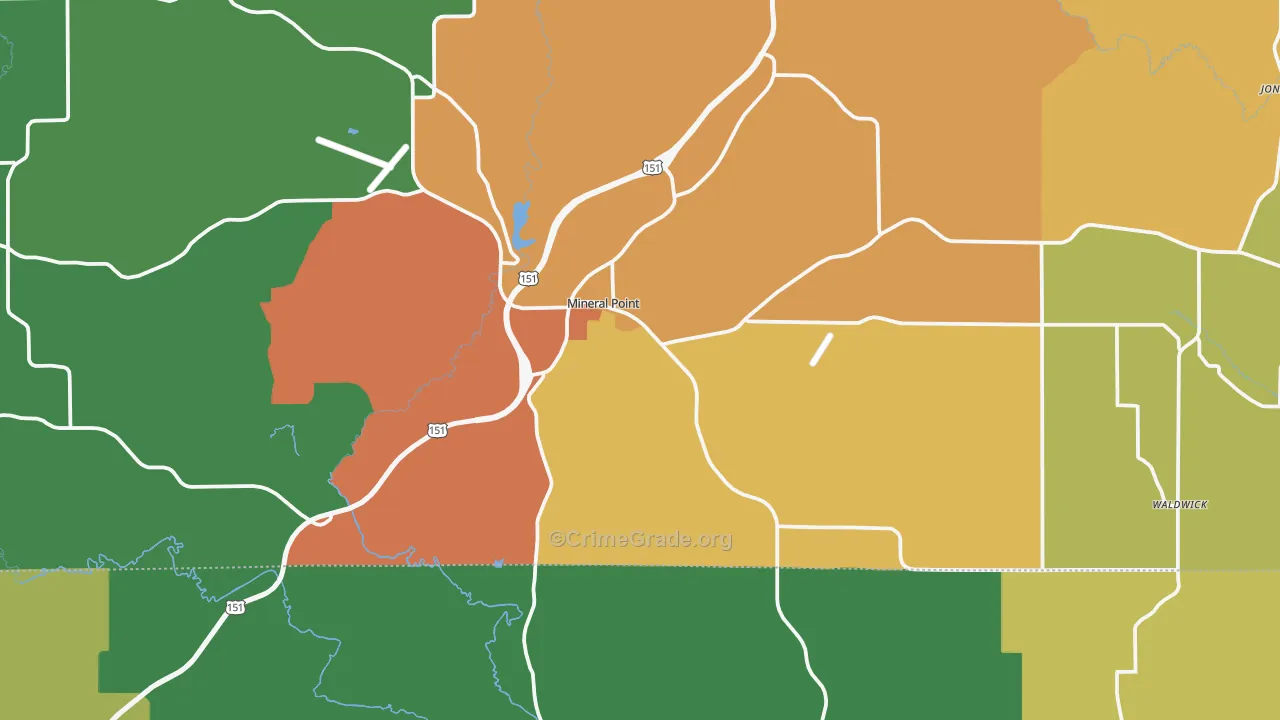 53565, WI Map of Theft Rates