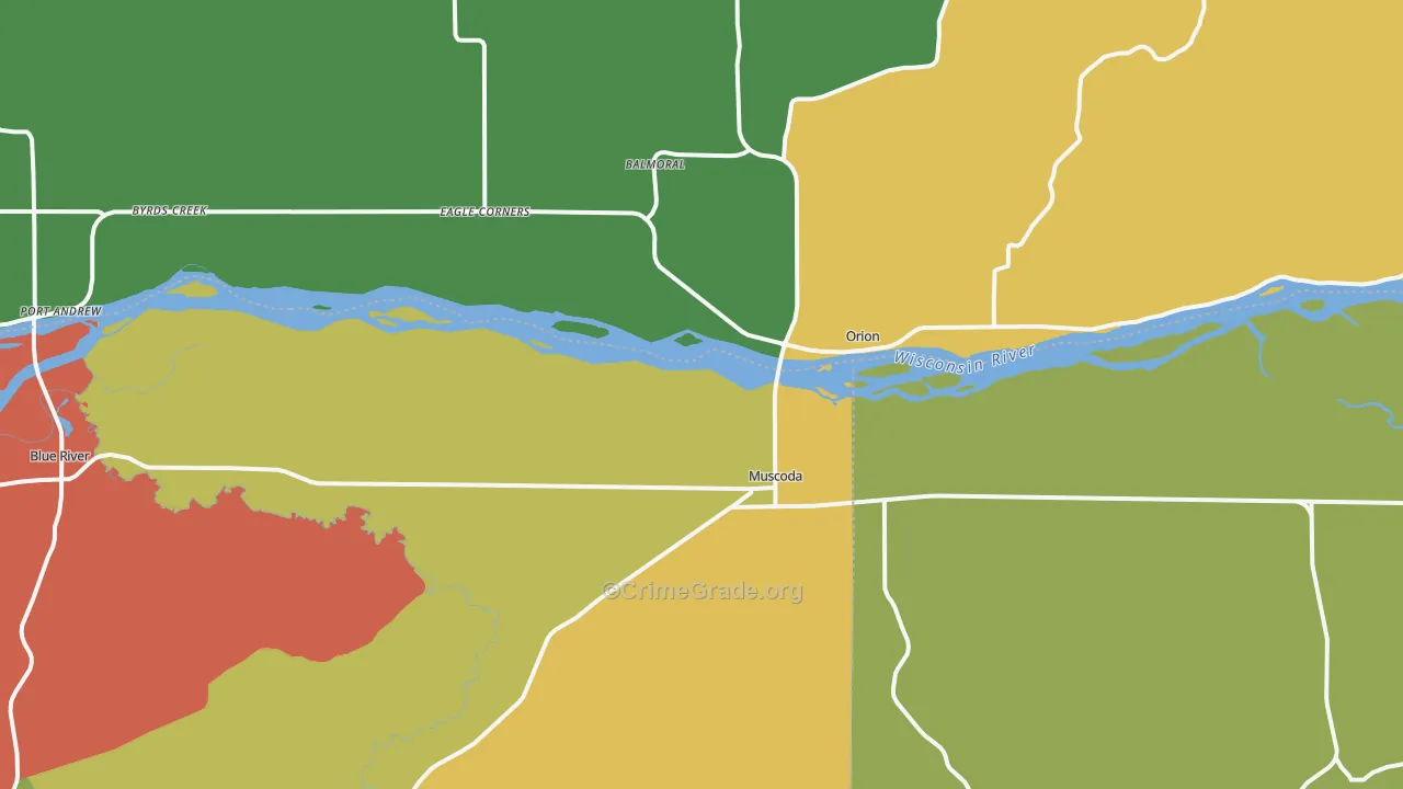 53573, WI Map of Theft Rates