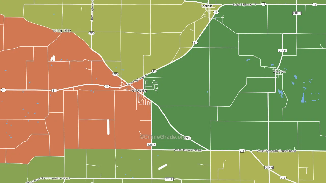 53576, WI Map of Theft Rates