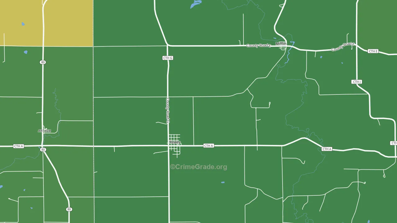 53580, WI Map of Theft Rates