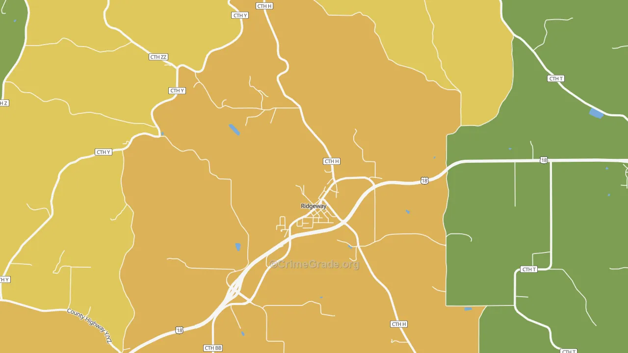 53582, WI Map of Theft Rates