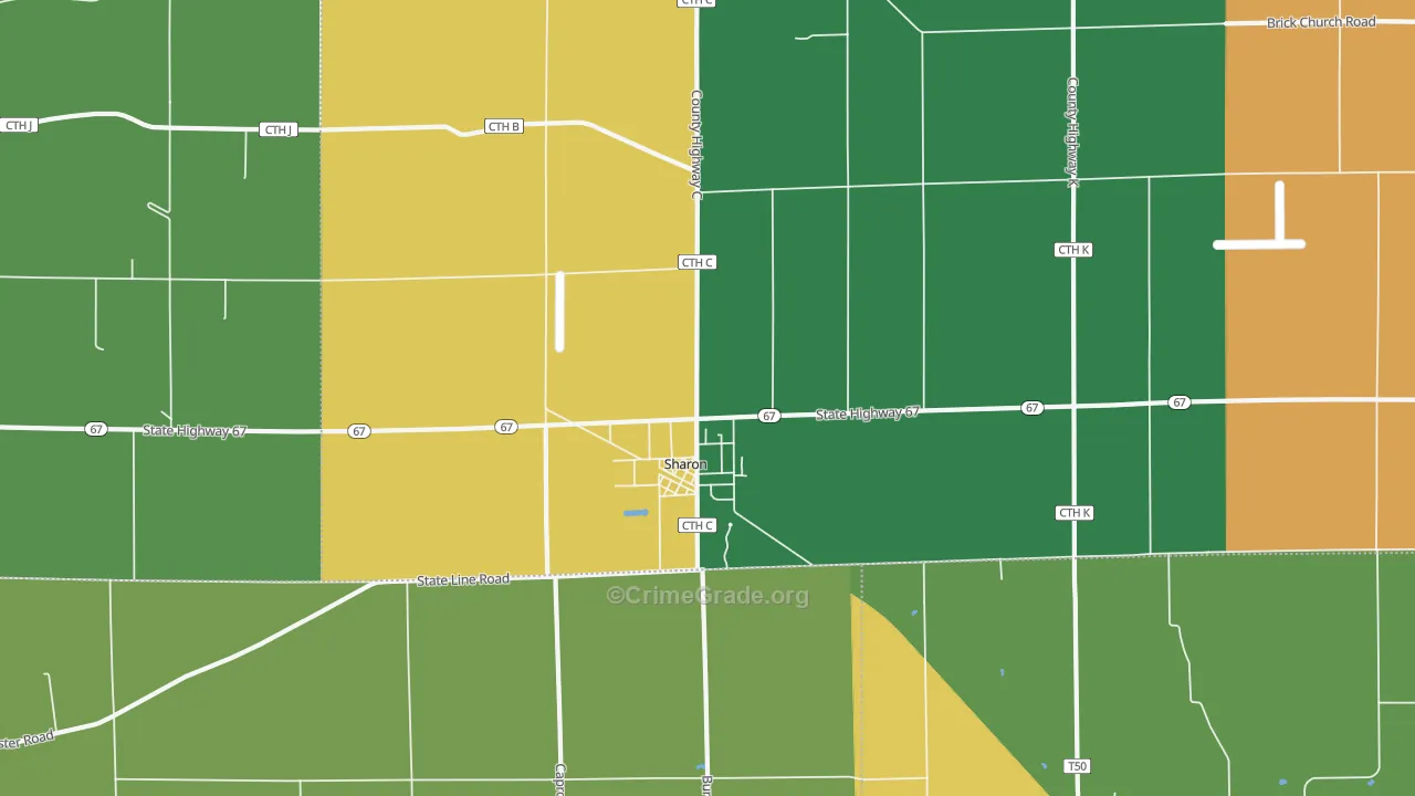 53585, WI Map of Theft Rates