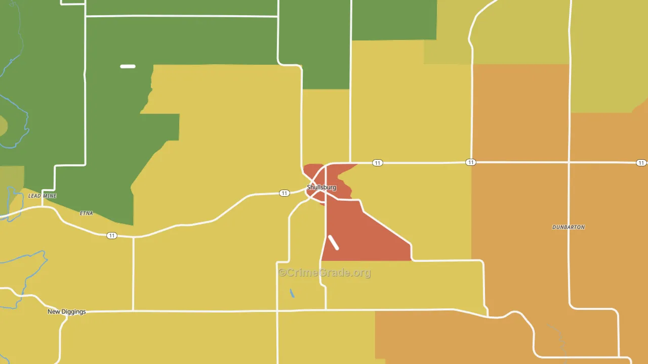 53586, WI Map of Theft Rates