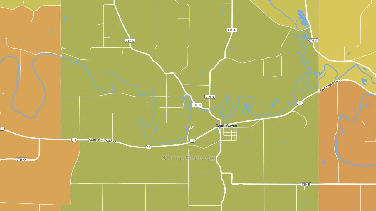 53587, WI Map of Theft Rates