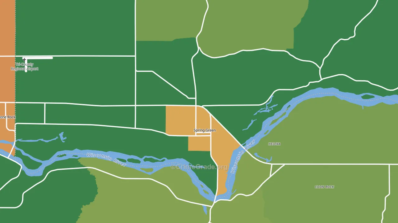 53588, WI Map of Theft Rates