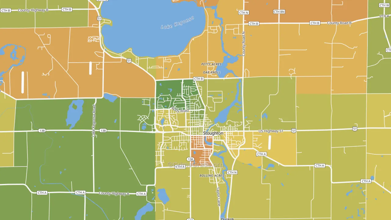 53589, WI Map of Theft Rates