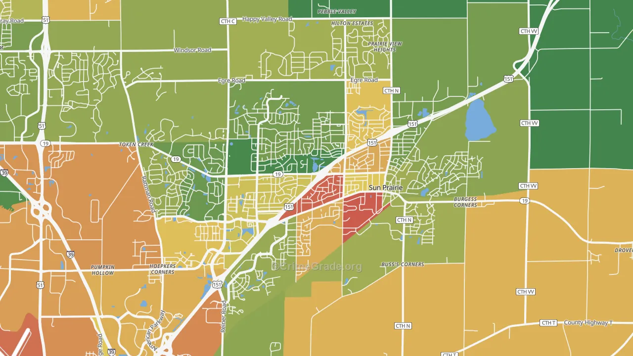 53590, WI Map of Theft Rates
