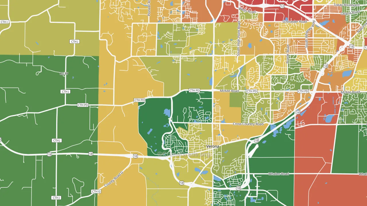 53593, WI Map of Theft Rates