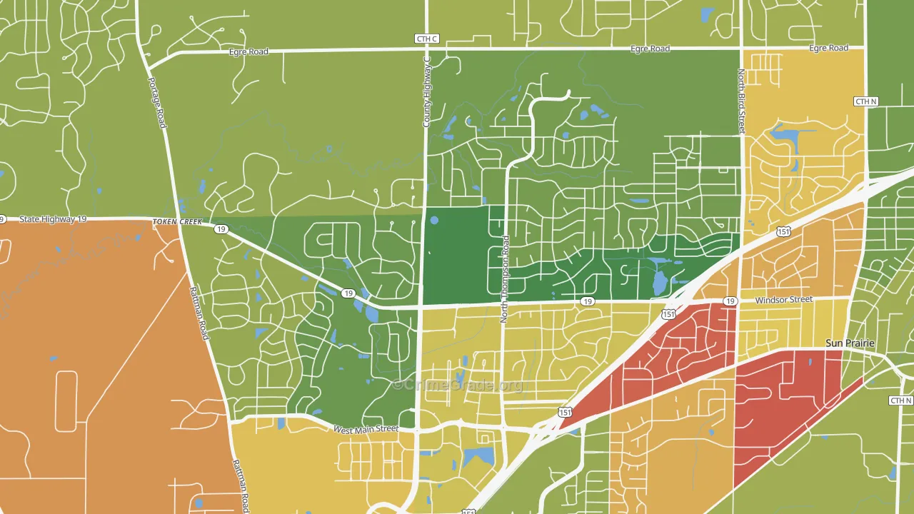 53596, WI Map of Theft Rates