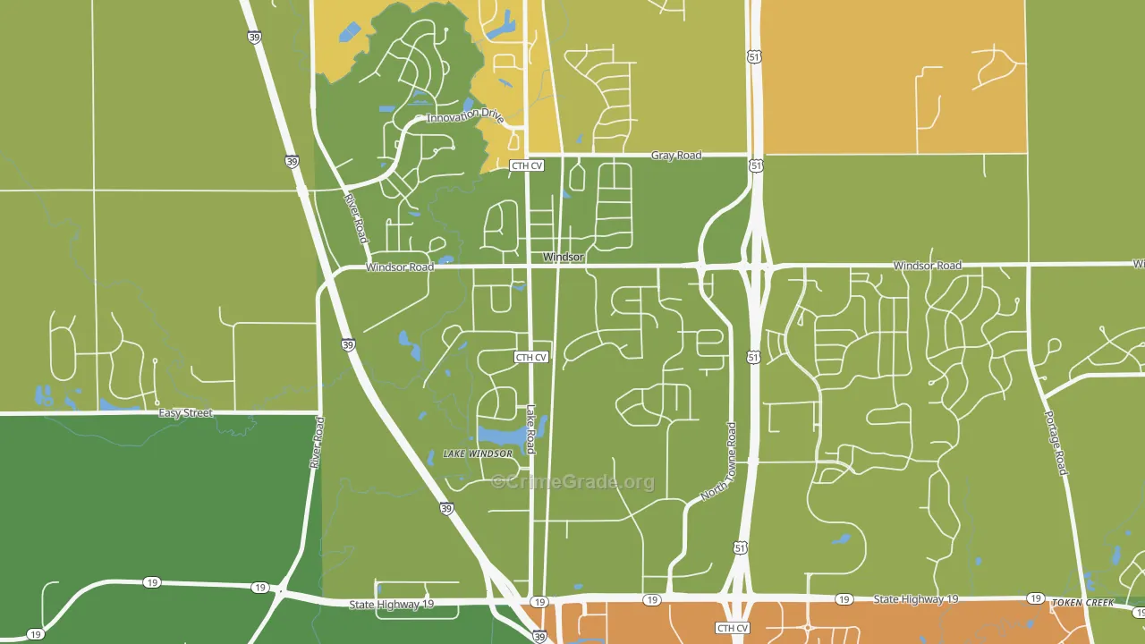 53598, WI Map of Theft Rates