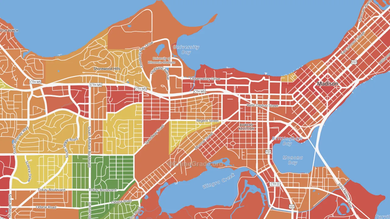 53726, WI Map of Theft Rates