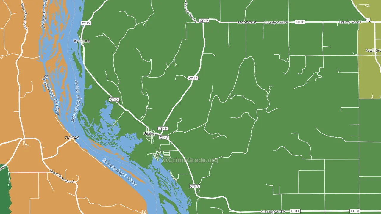 53801, WI Map of Theft Rates