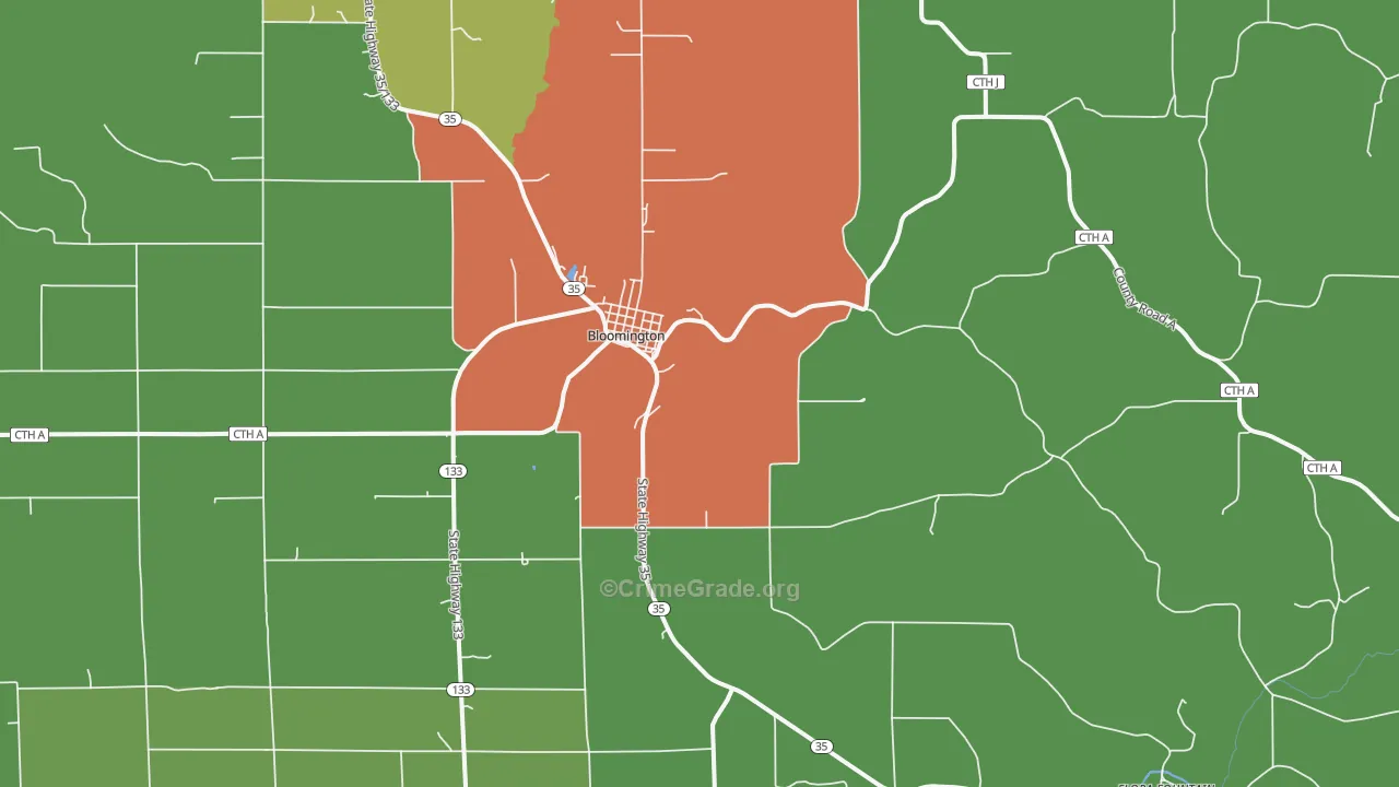 53804, WI Map of Theft Rates