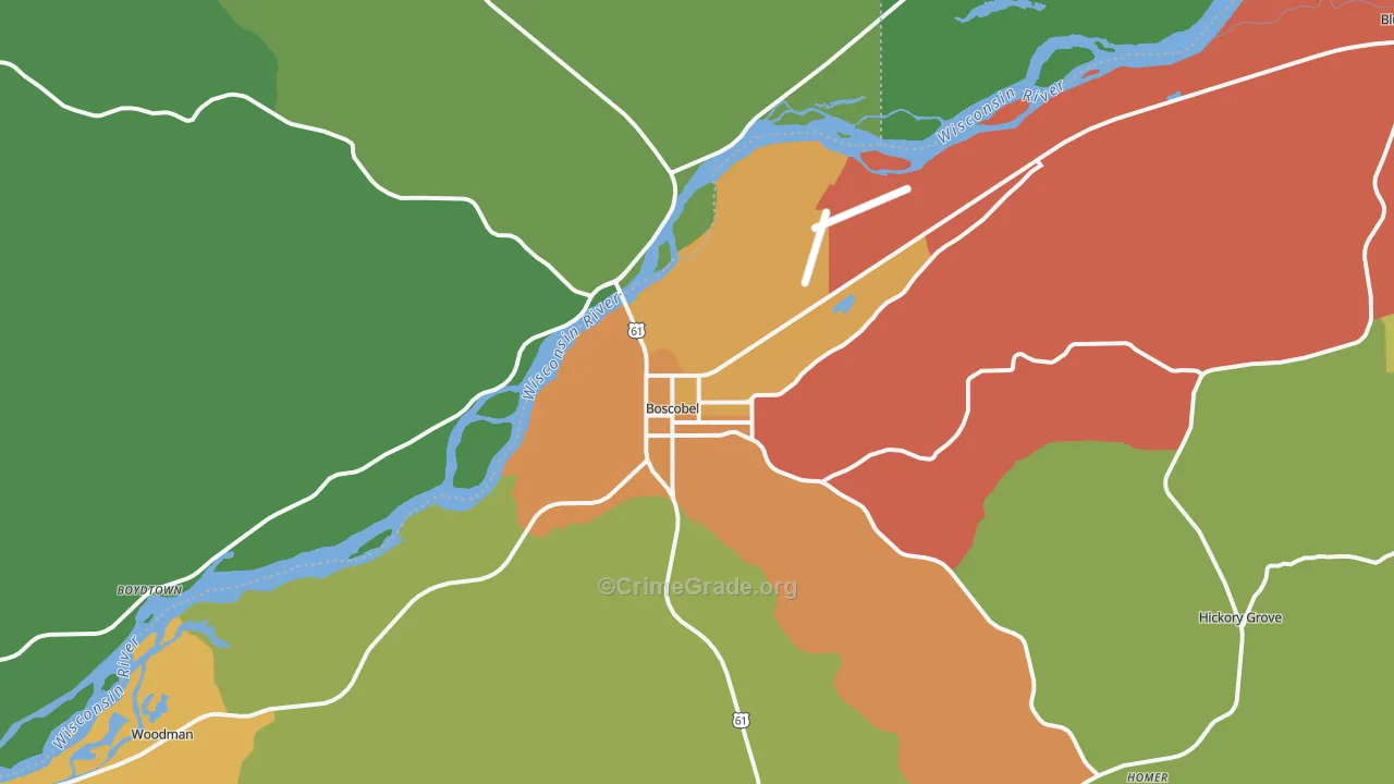 53805, WI Map of Theft Rates