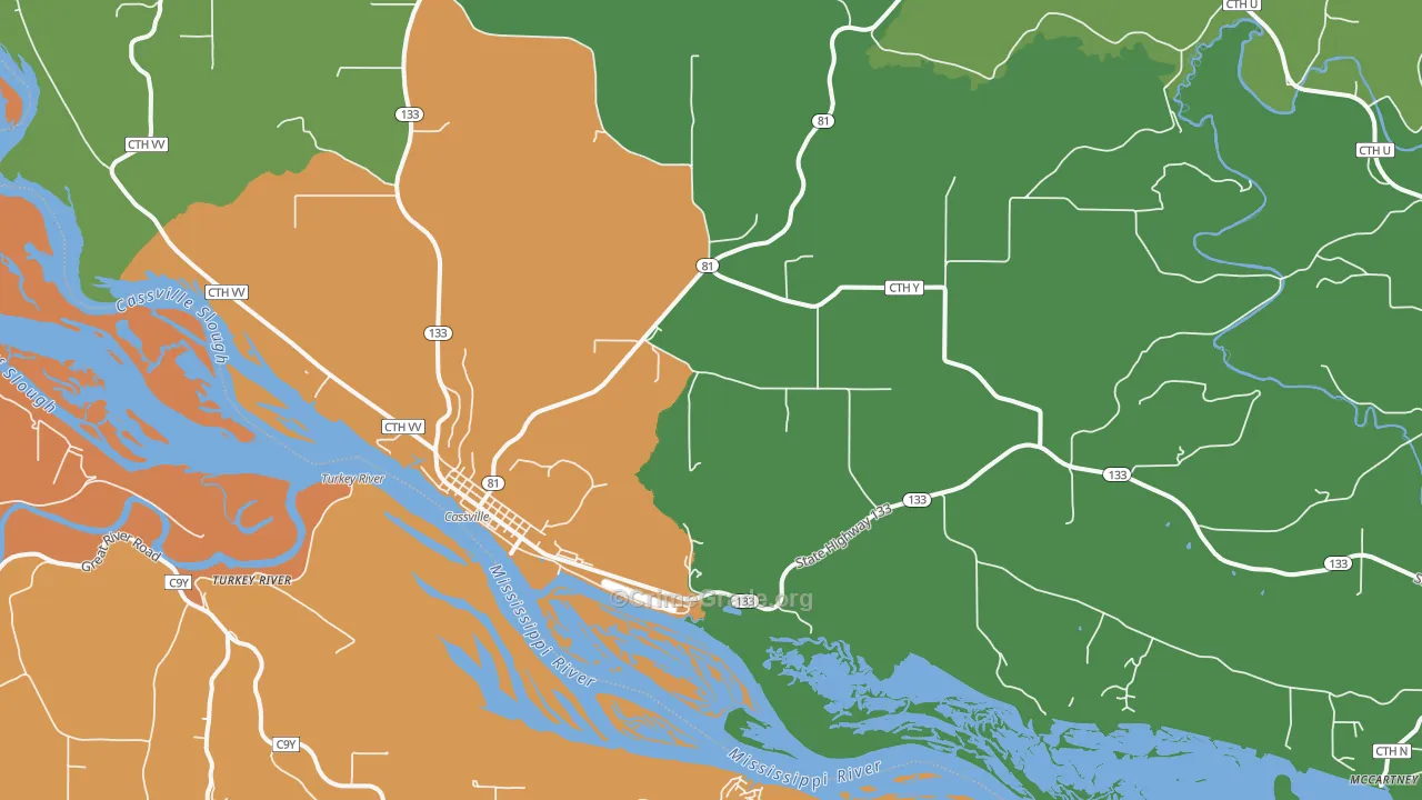 53806, WI Map of Theft Rates