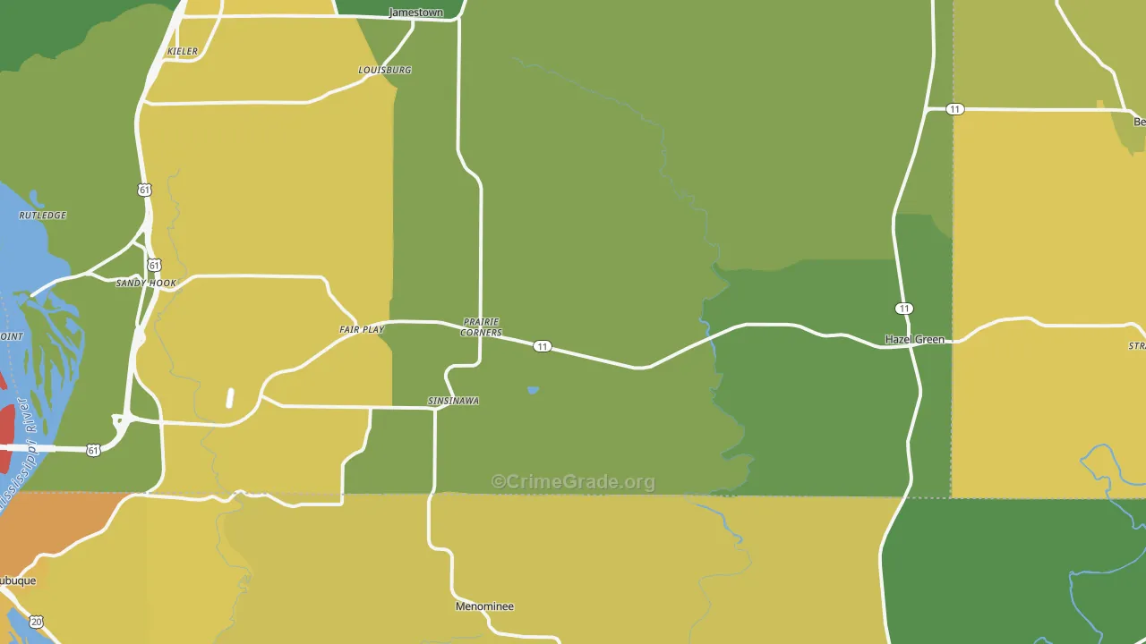 53811, WI Map of Theft Rates