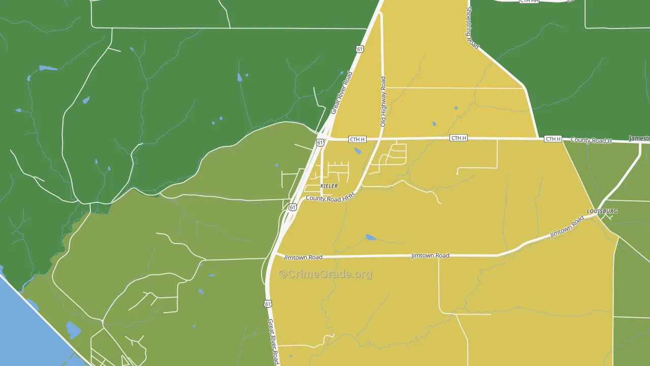 53812, WI Map of Theft Rates