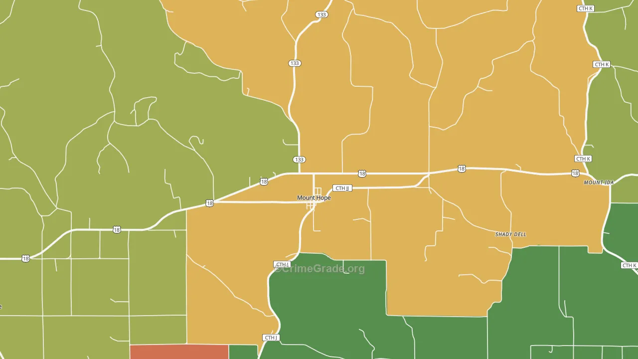 53816, WI Map of Theft Rates