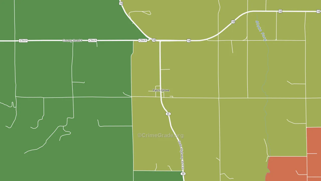 53817, WI Map of Theft Rates