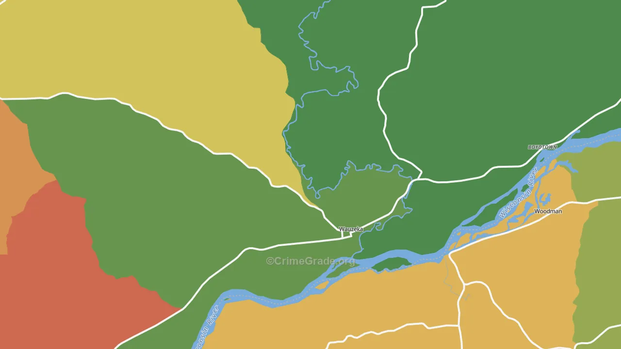 53826, WI Map of Theft Rates