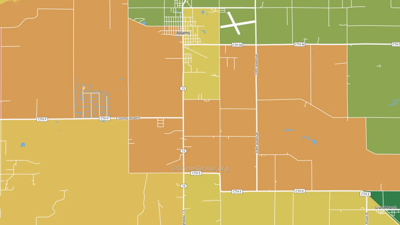 53910, WI Map of Theft Rates