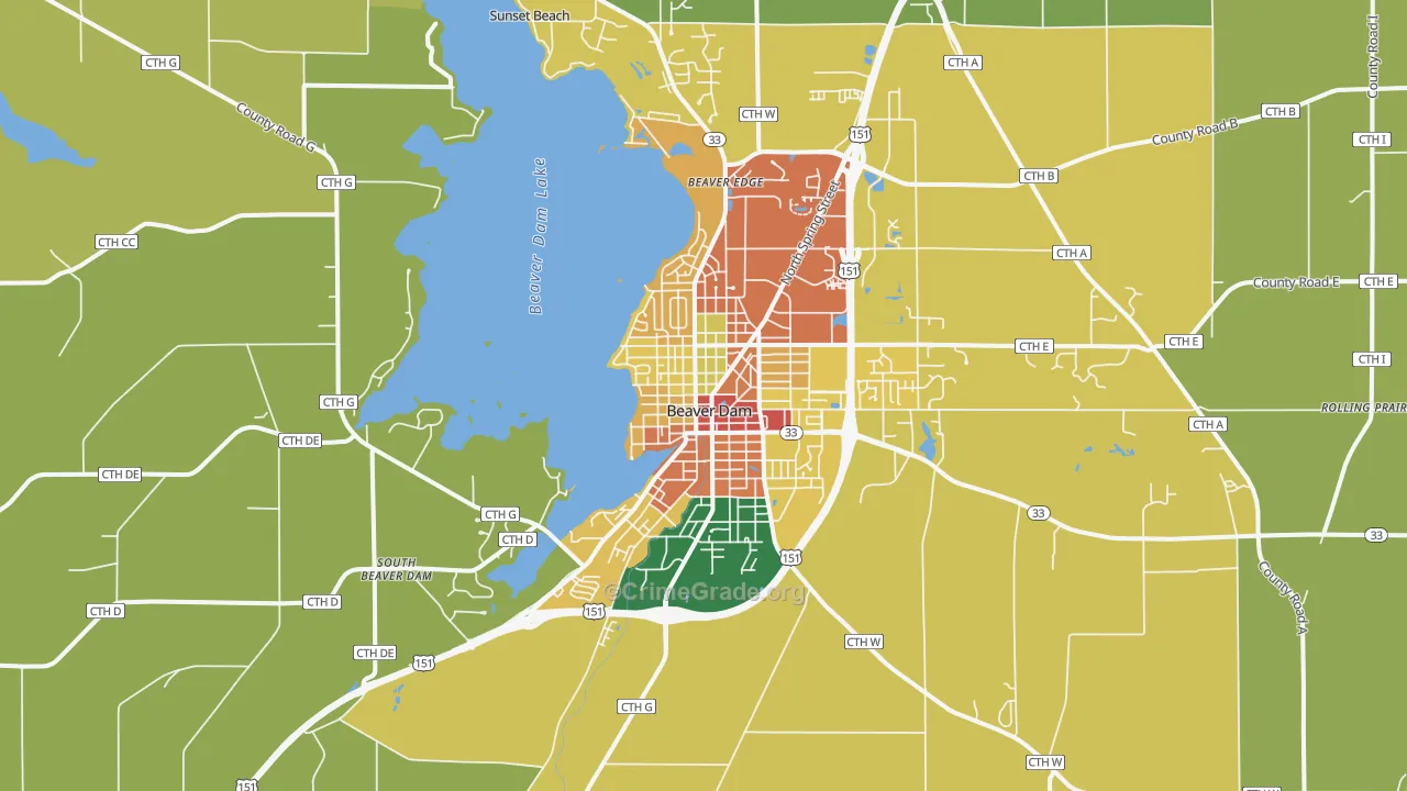 53916, WI Map of Theft Rates
