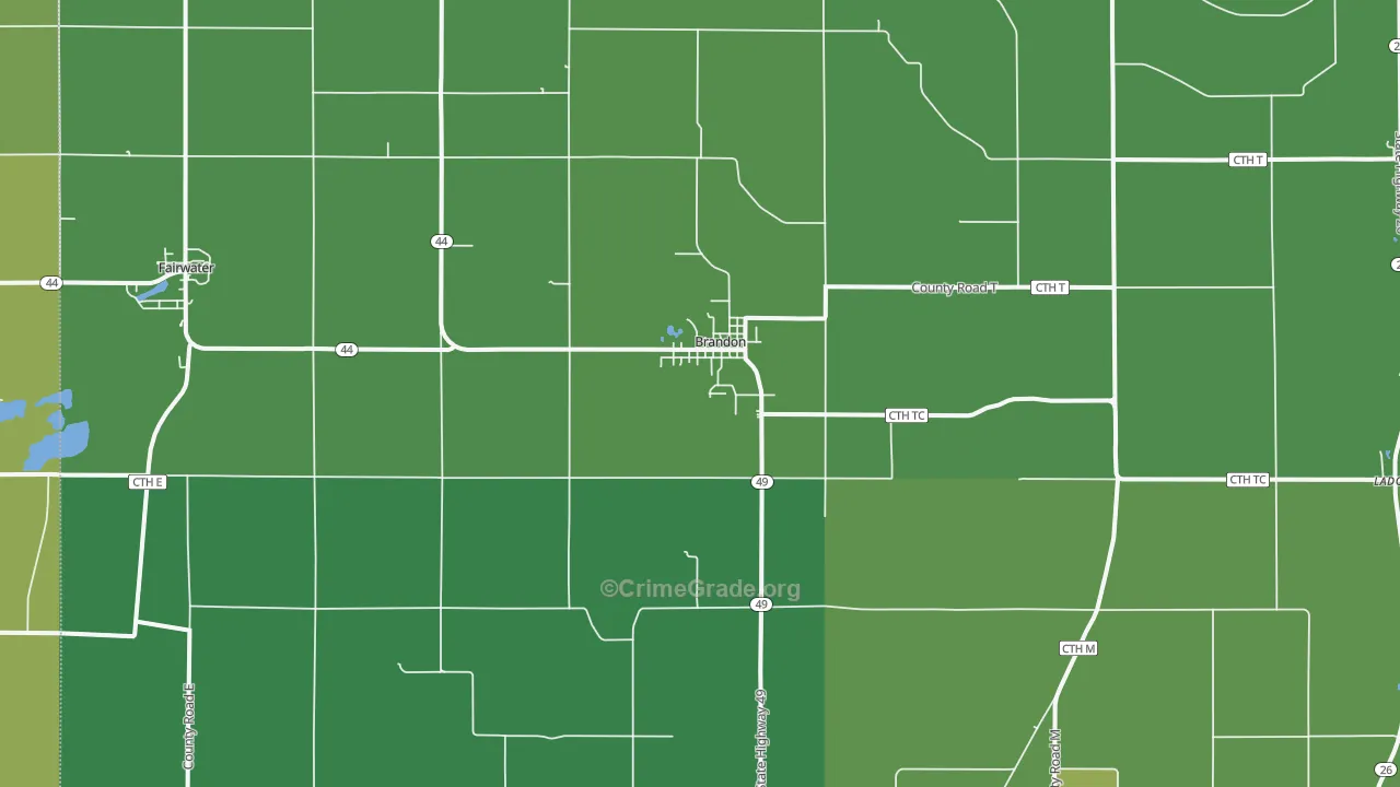 53919, WI Map of Theft Rates