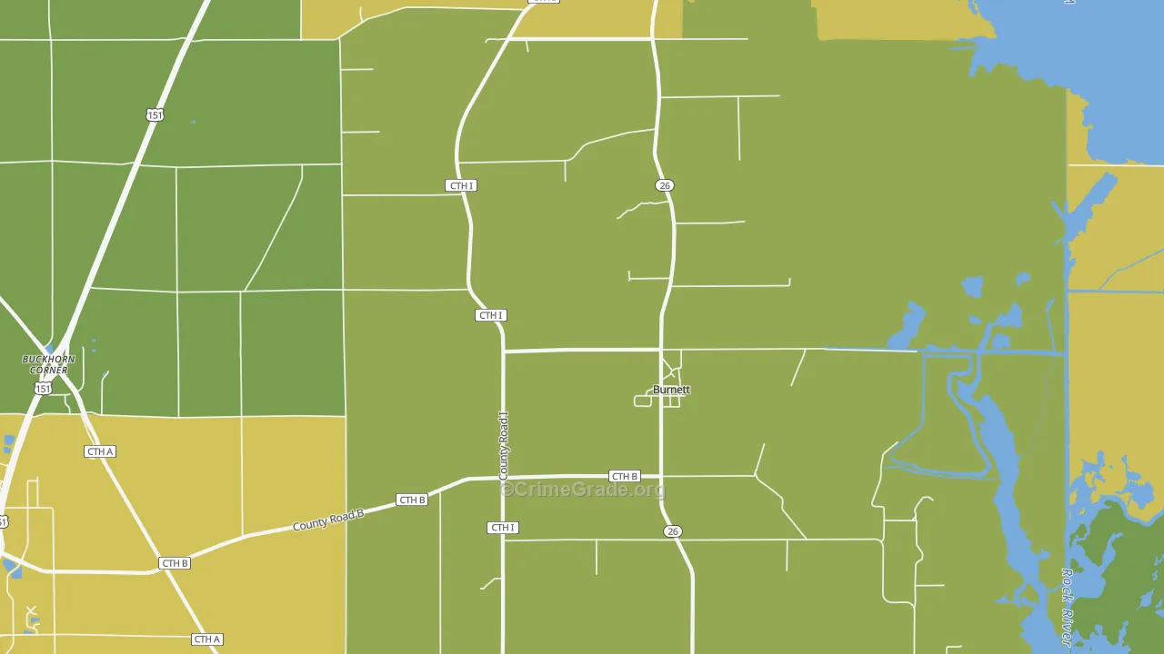 53922, WI Map of Theft Rates