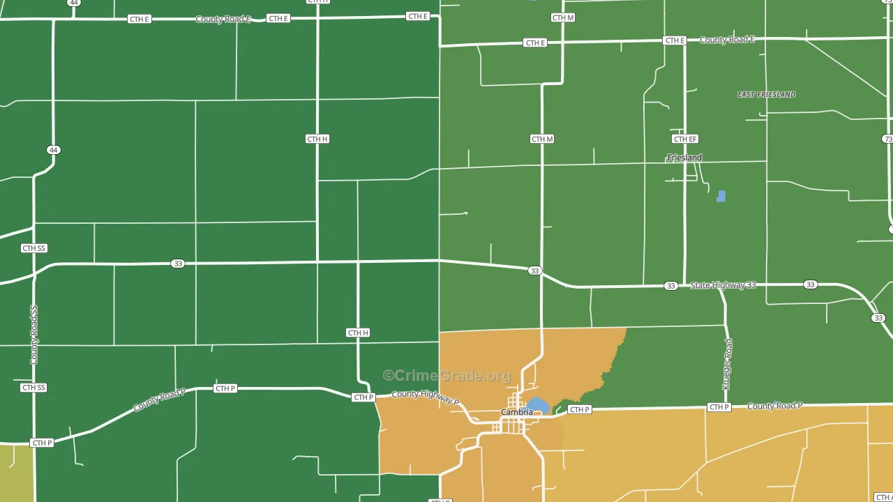53923, WI Map of Theft Rates