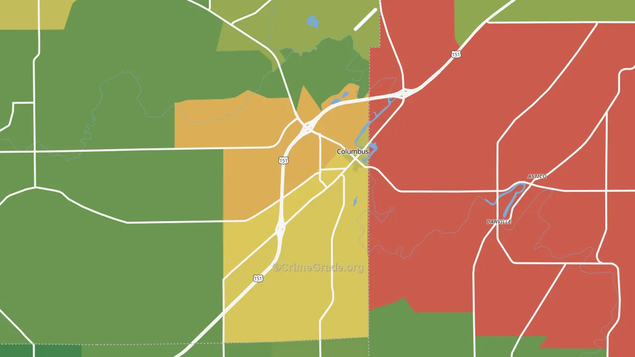 53925, WI Map of Theft Rates