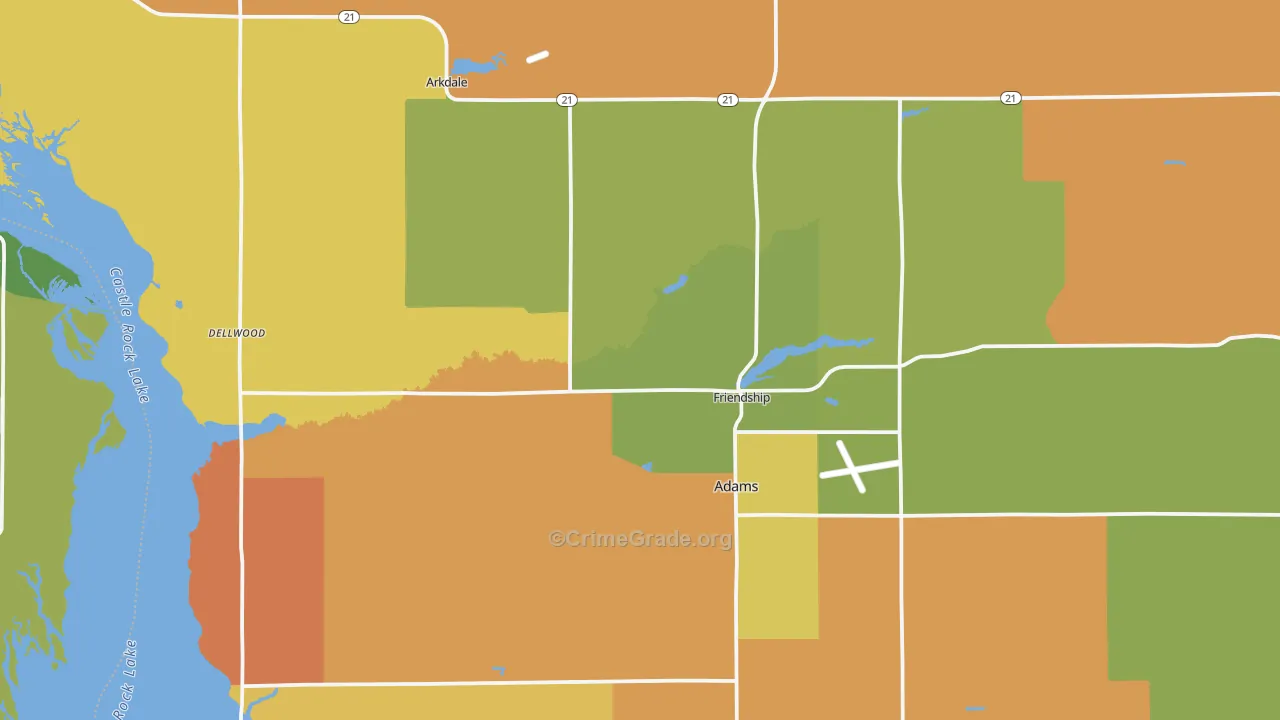 53934, WI Map of Theft Rates