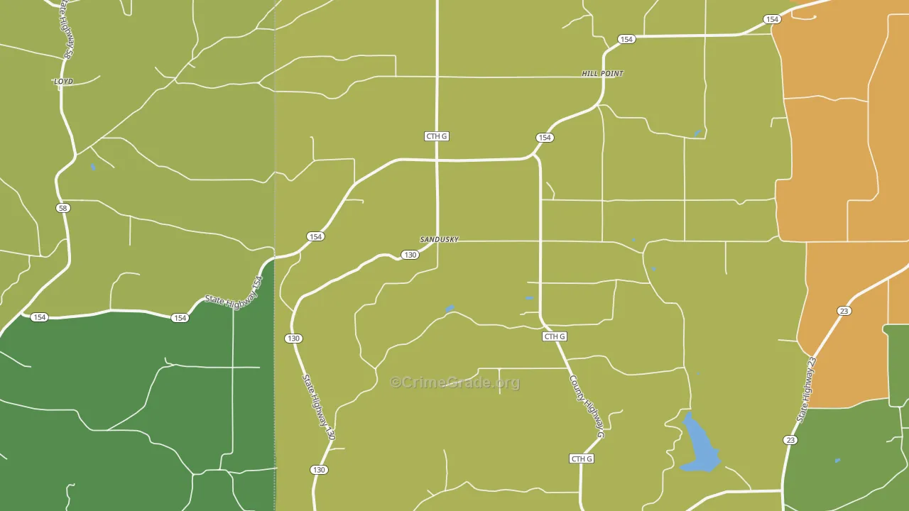 53937, WI Map of Theft Rates