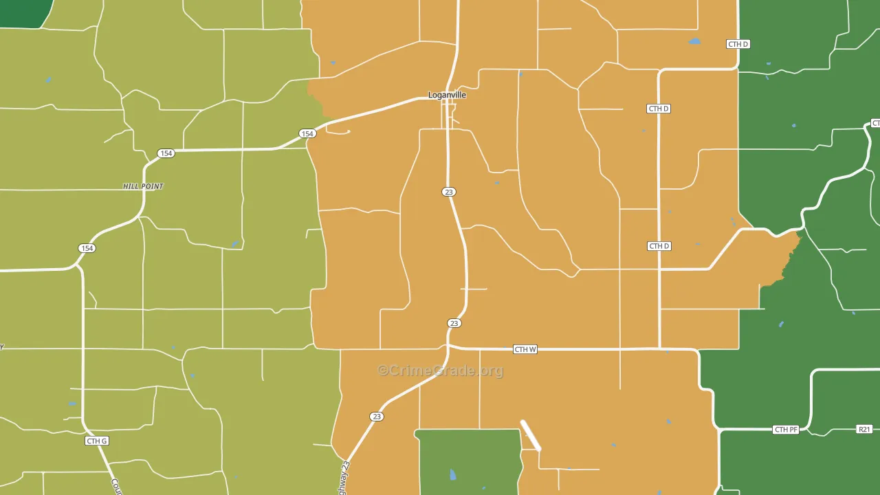 53943, WI Map of Theft Rates