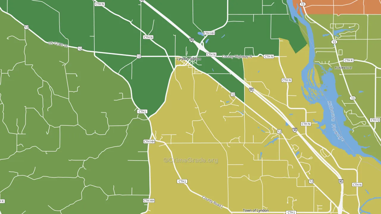 53944, WI Map of Theft Rates