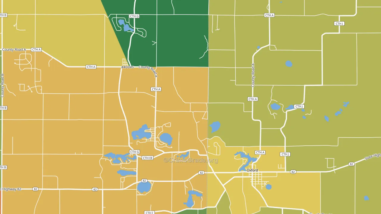 53952, WI Map of Theft Rates
