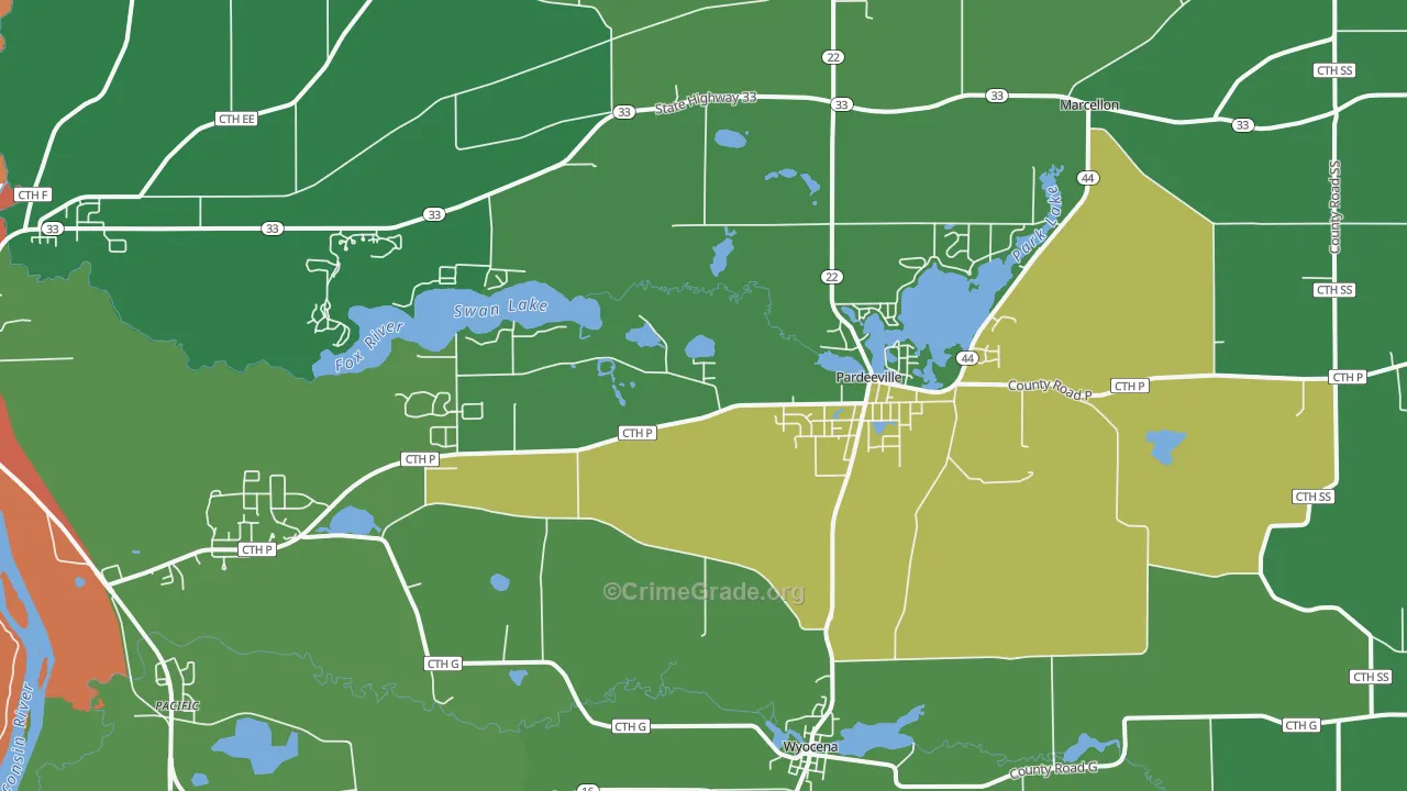 53954, WI Map of Theft Rates