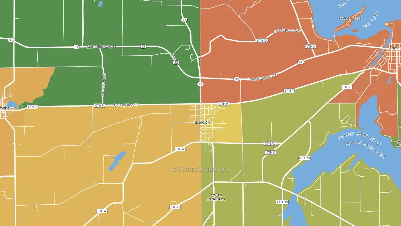 53956, WI Map of Theft Rates
