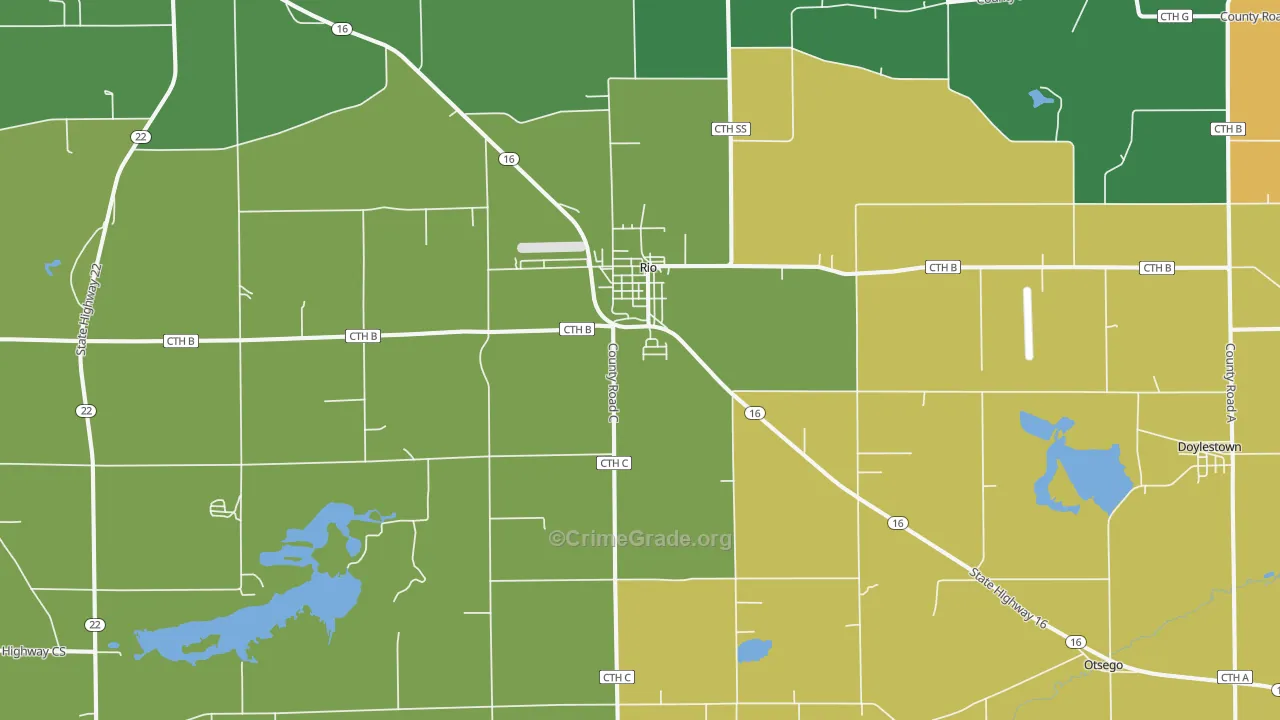 53960, WI Map of Theft Rates