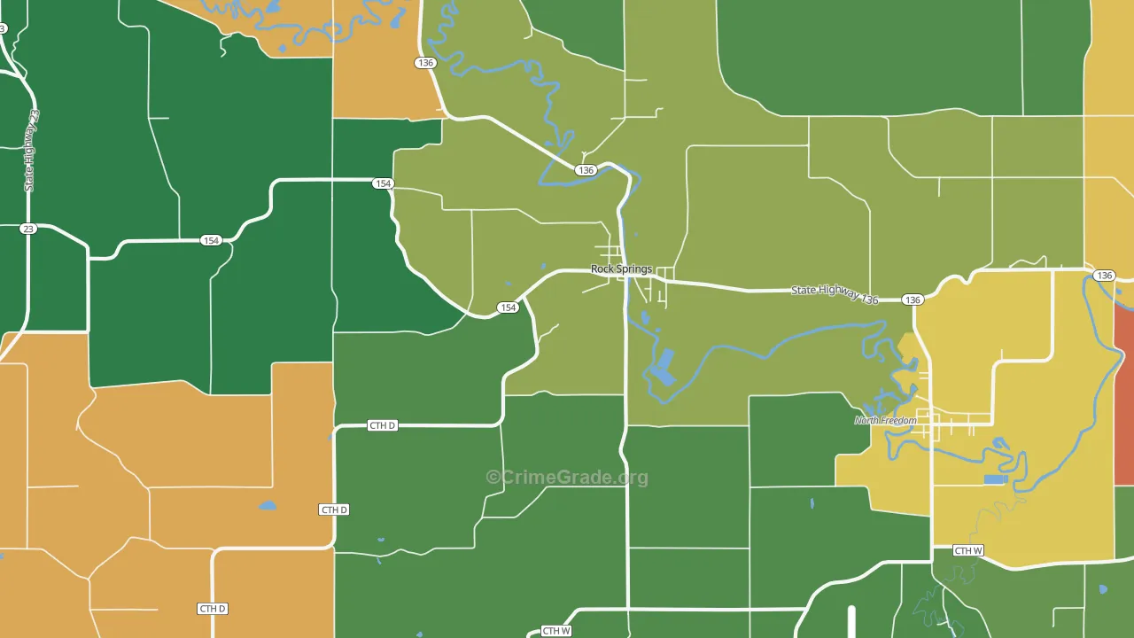 53961, WI Map of Theft Rates