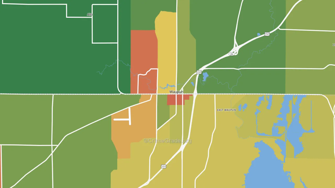 53963, WI Map of Theft Rates