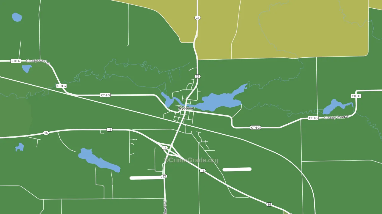53969, WI Map of Theft Rates