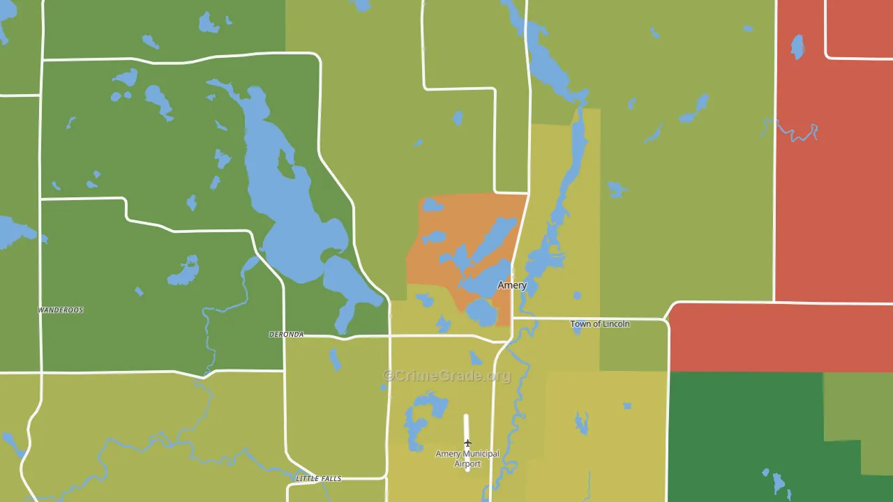 54001, WI Map of Theft Rates