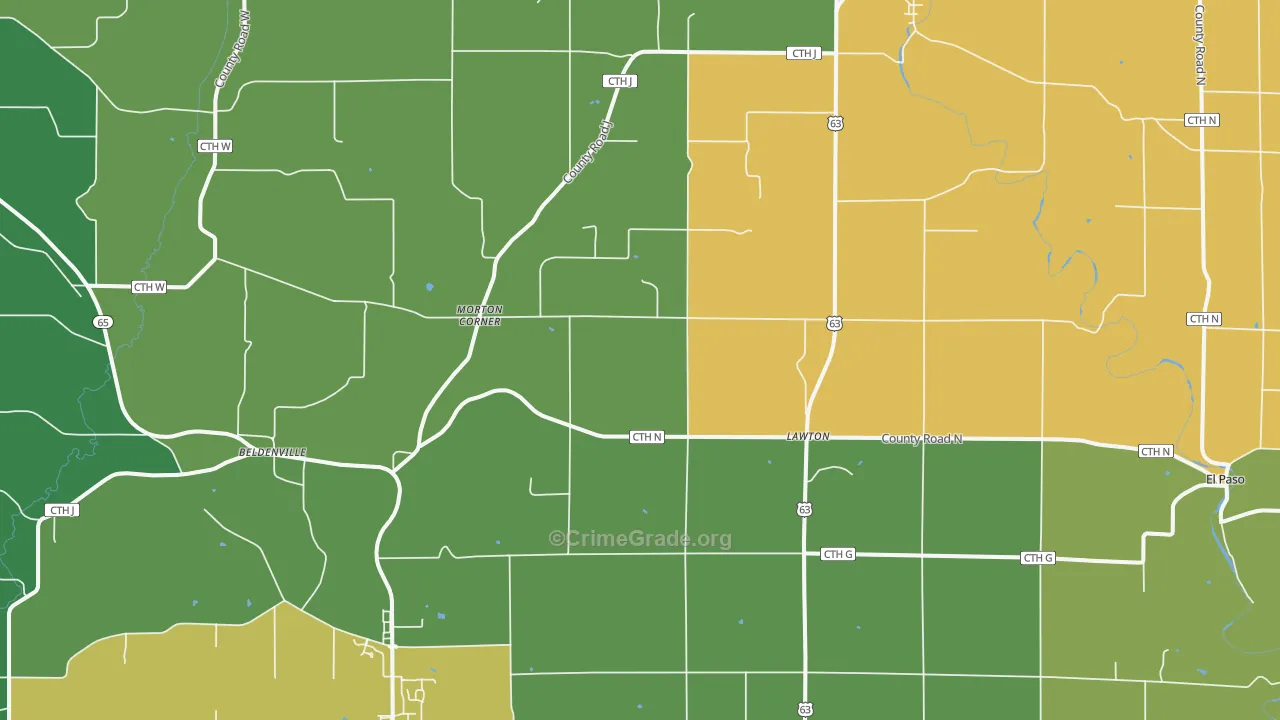 54003, WI Map of Theft Rates