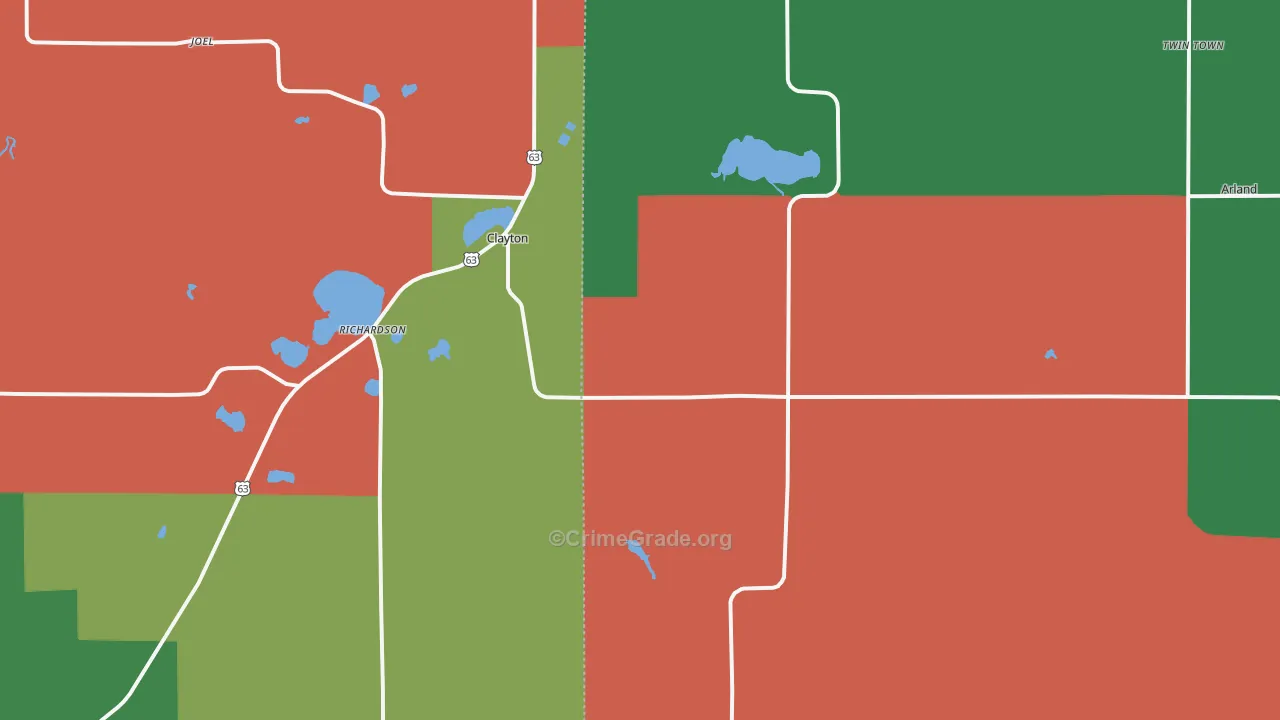 54004, WI Map of Theft Rates