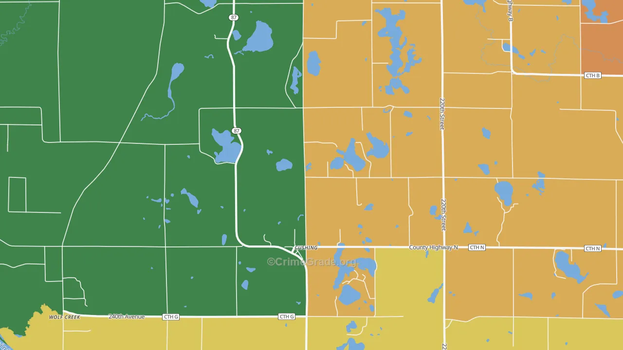 54006, WI Map of Theft Rates