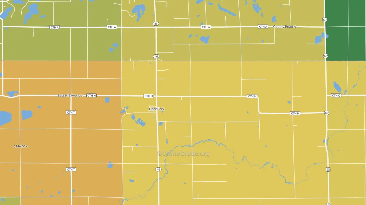 54007, WI Map of Theft Rates