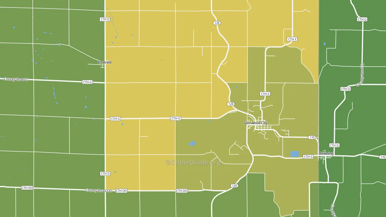 54013, WI Map of Theft Rates