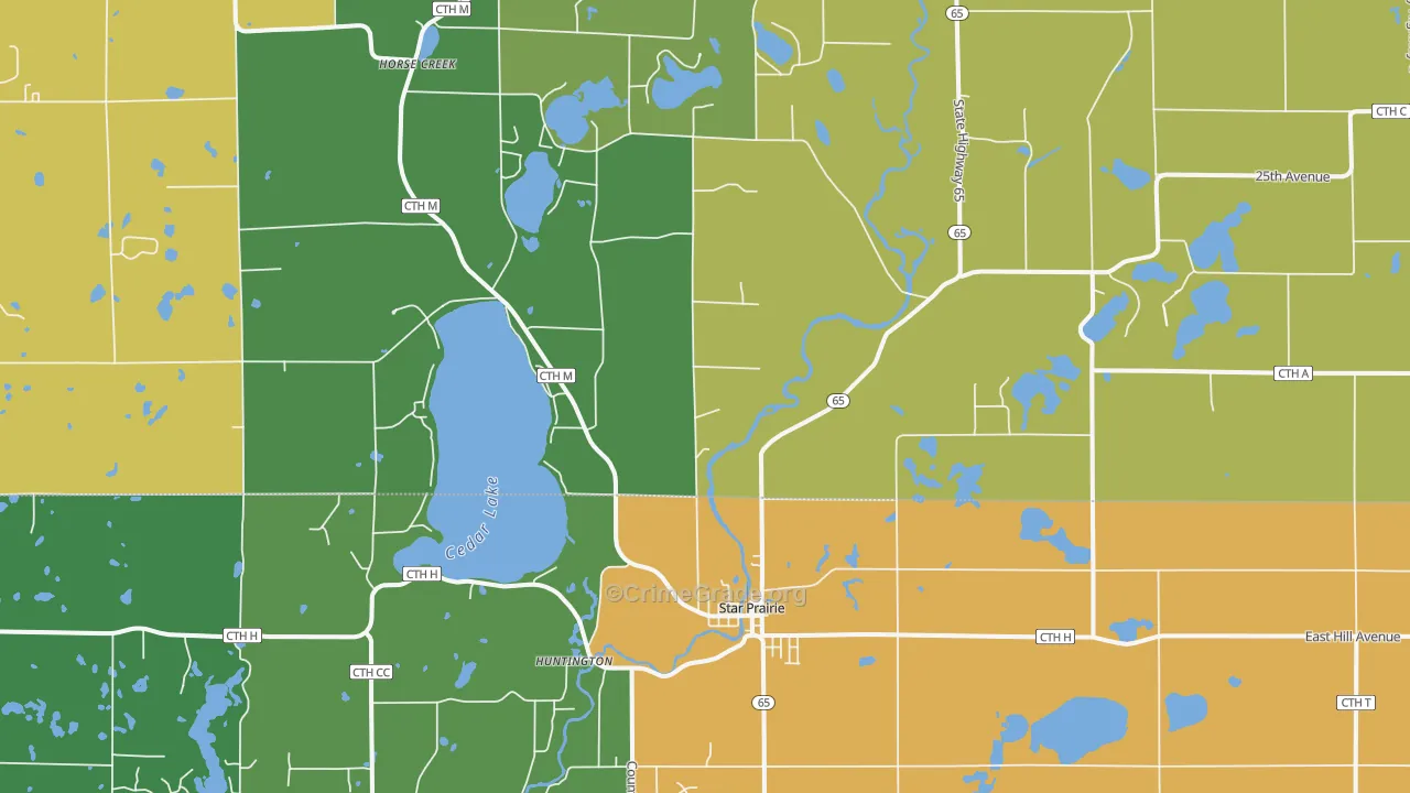 54026, WI Map of Theft Rates